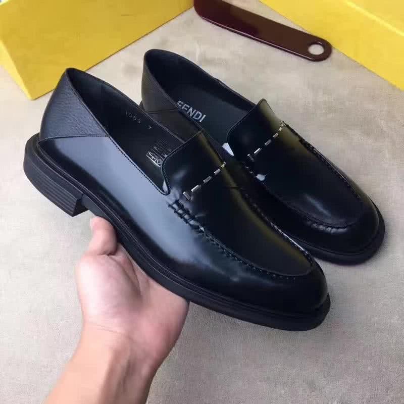 Fendi Loafers High Quality Real Calf Leather Silver Decoration Men 2