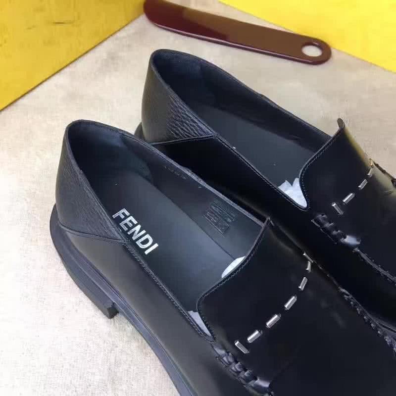Fendi Loafers High Quality Real Calf Leather Silver Decoration Men 5