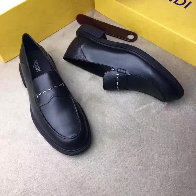 Fendi Loafers Top Quality Real Calf Leather Silver Decoration Men 5