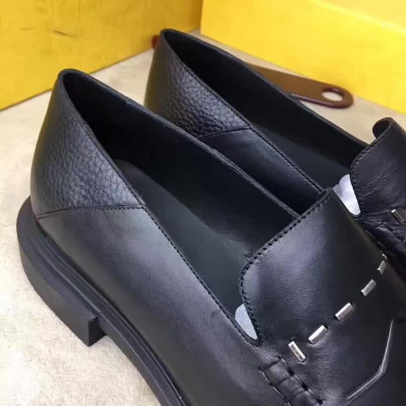 Fendi Loafers Top Quality Real Calf Leather Silver Decoration Men 7