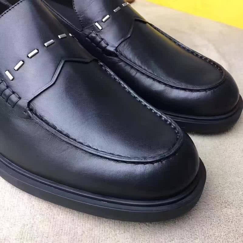 Fendi Loafers Top Quality Real Calf Leather Silver Decoration Men 8