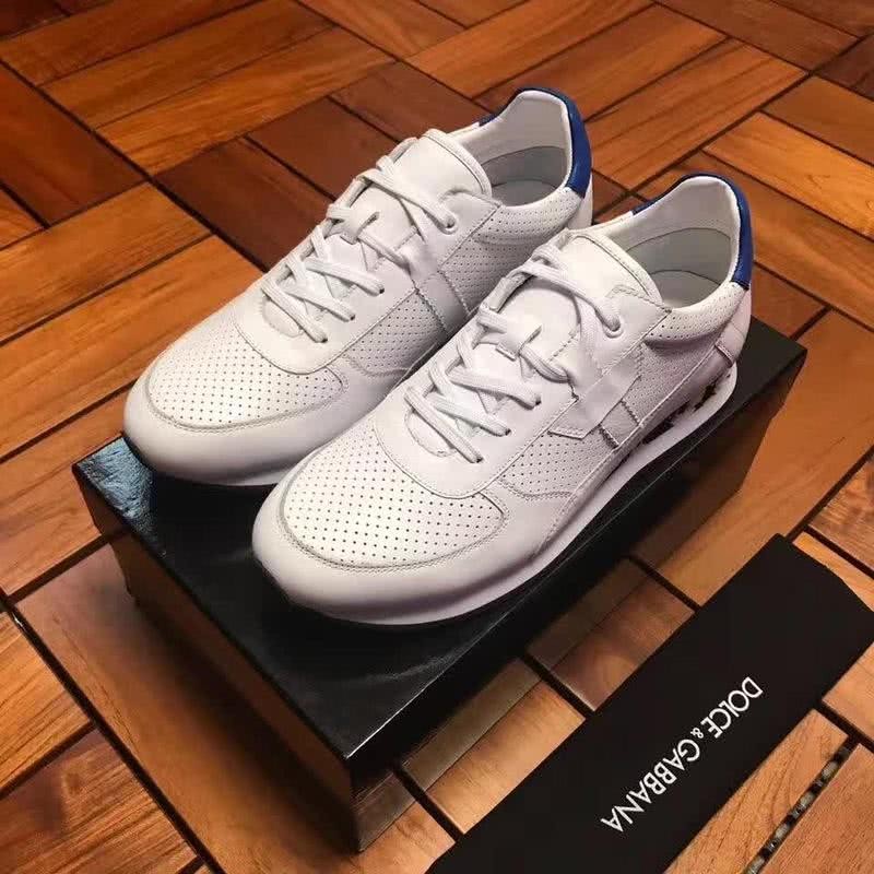 Dolce & Gabbana Sneakers Leather White Blue Upper Black Sole Men 2