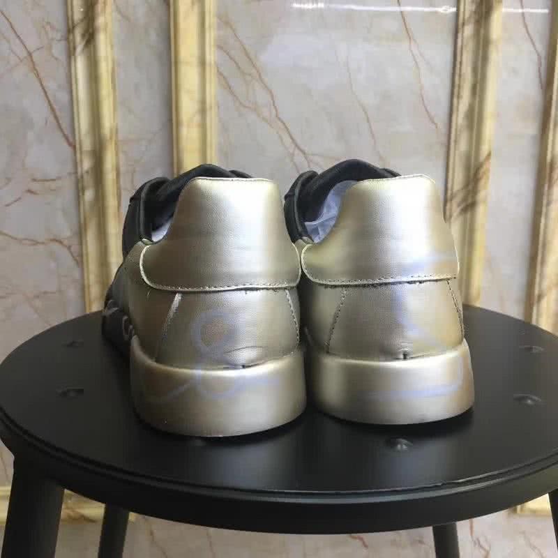 Dolce & Gabbana Sneakers Leather White Letters Black Golden Men 4