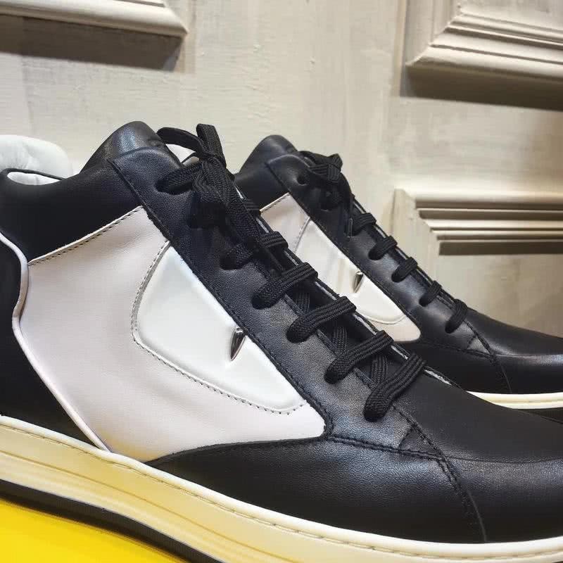 Fendi Sneakers High Top Black And White Men 2