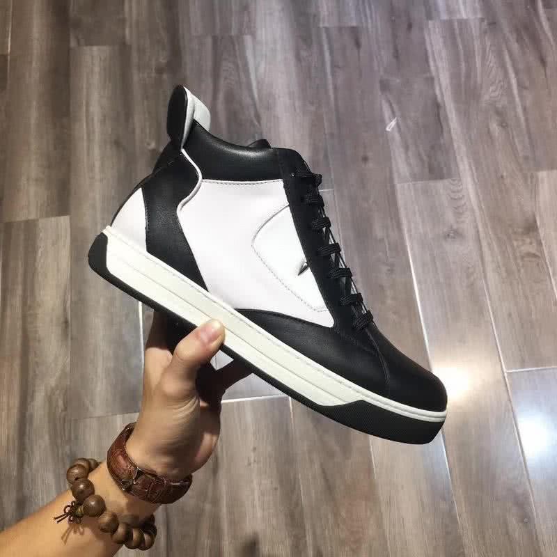 Fendi Sneakers High Top Black And White Men 3