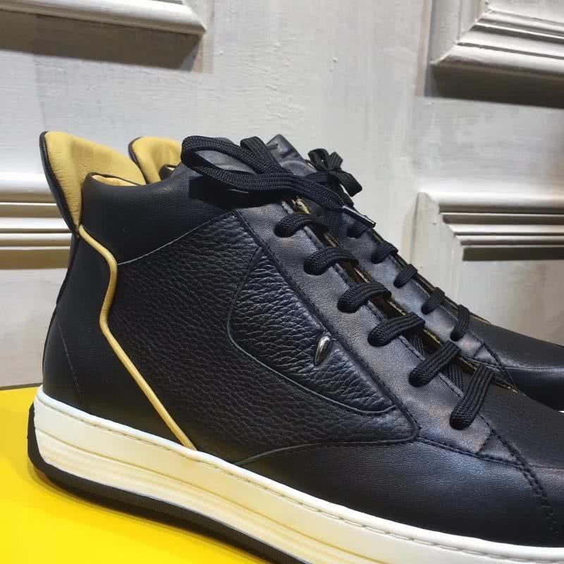 Fendi Sneakers High Top Black Upper Yellow Inside Men 3