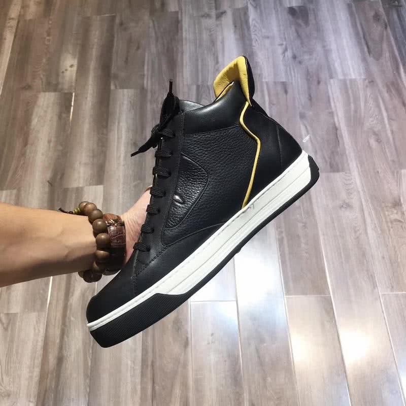 Fendi Sneakers High Top Black Upper Yellow Inside Men 8