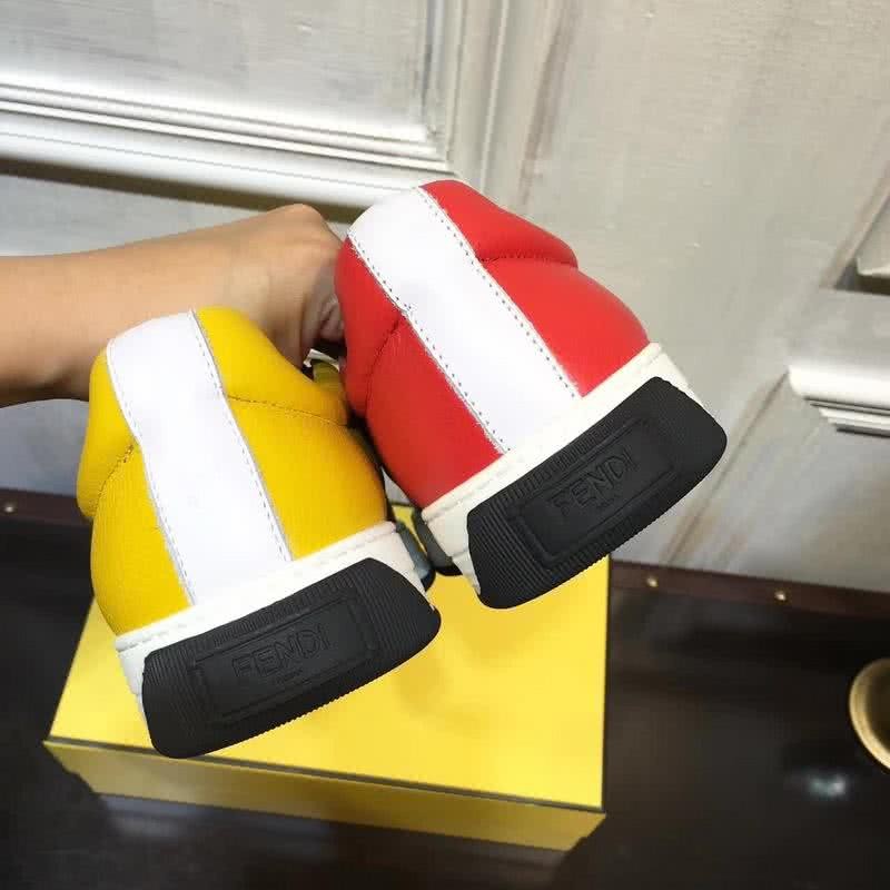 Fendi Slip-on Leather Black Yellow Red Men 9