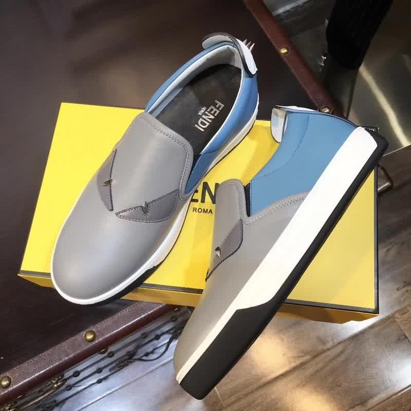 Fendi Slip-on Rivets Monster Light Blue Men 4
