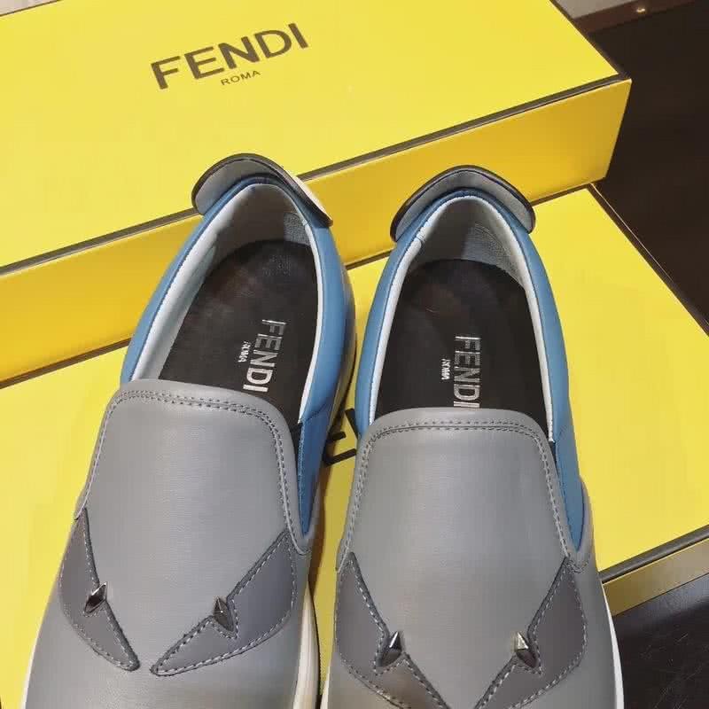Fendi Slip-on Rivets Monster Light Blue Men 6