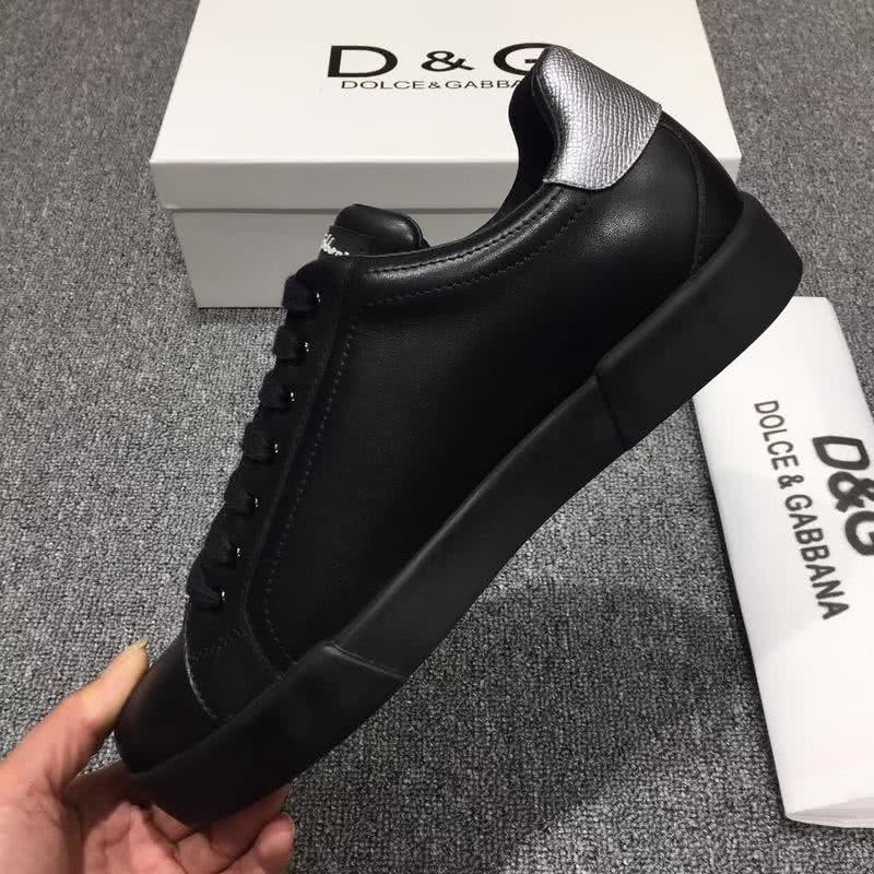 Dolce & Gabbana Sneakers Leather Red Heart Black Silver Men 7