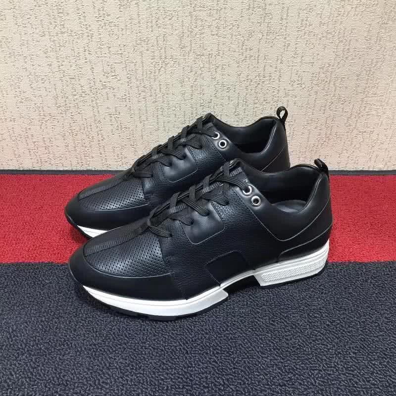Hermes Fashion Comfortable Sports Shoes Cowhide Black Men 3