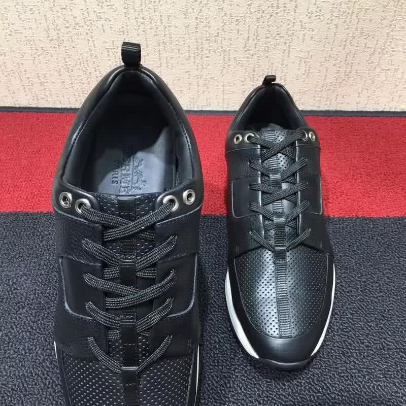 Hermes Fashion Comfortable Sports Shoes Cowhide Black Men 5