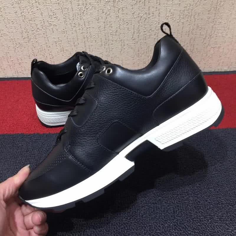 Hermes Fashion Comfortable Sports Shoes Cowhide Black Men 7