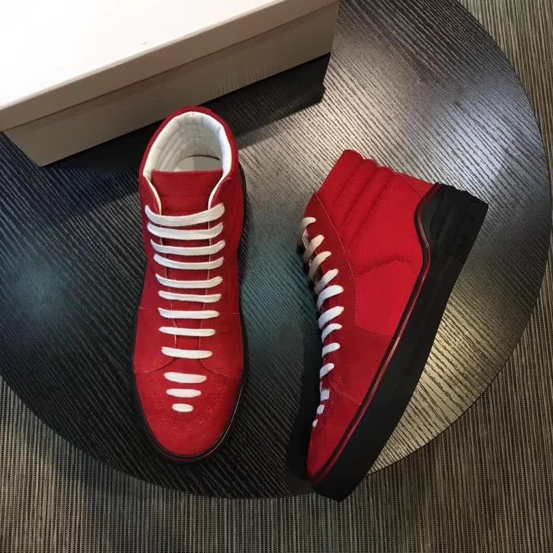Givenchy Sneakers High Top Red Upper Black Sole And White Shoelaces Men 1