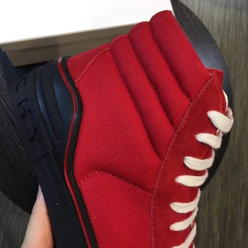 Givenchy Sneakers High Top Red Upper Black Sole And White Shoelaces Men 8