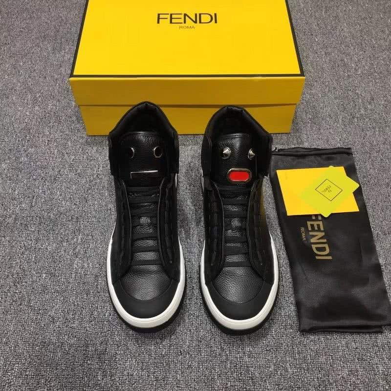 Fendi Sneakers High Top Black Red White Men 2