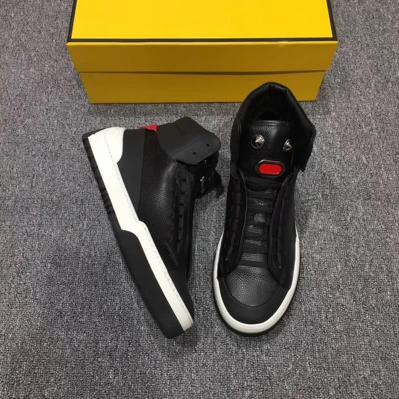 Fendi Sneakers High Top Black Red White Men 3