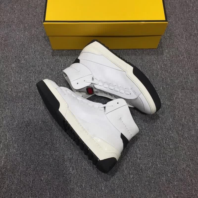 Fendi Sneakers High Top White Upper Black Sole Men 4