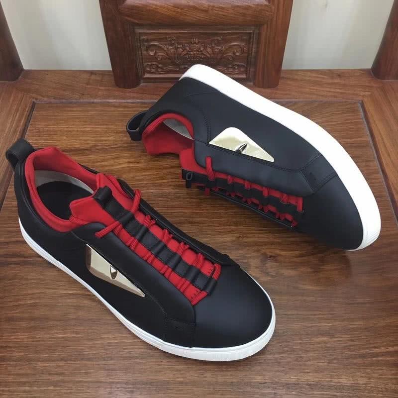 Fendi Slip-on Silver Monster Black Red Upper White Sole Men 7