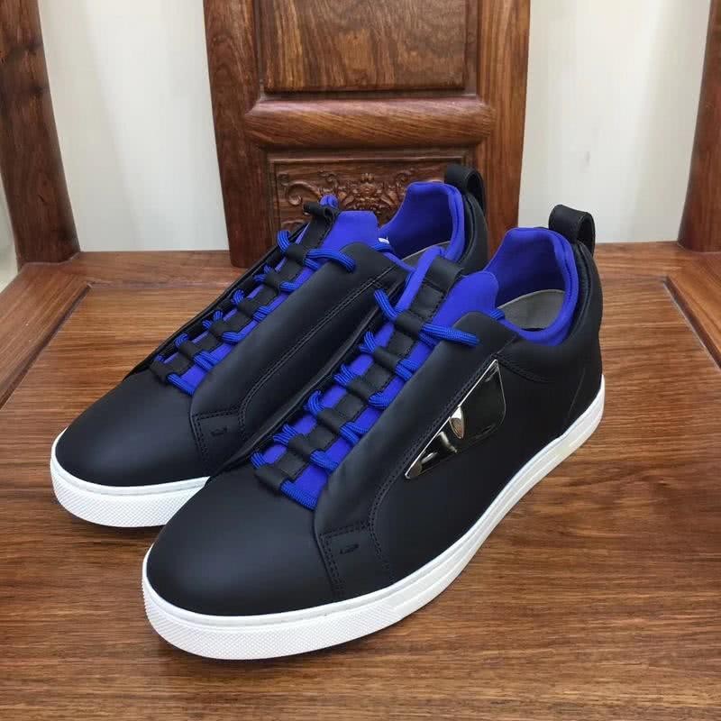 Fendi Slip-on Silver Monster Black Blue Upper White Sole Men 4