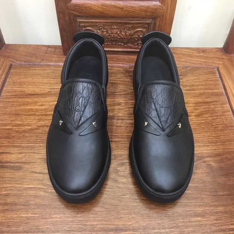 Fendi Slip-on Leather All Black Men 2