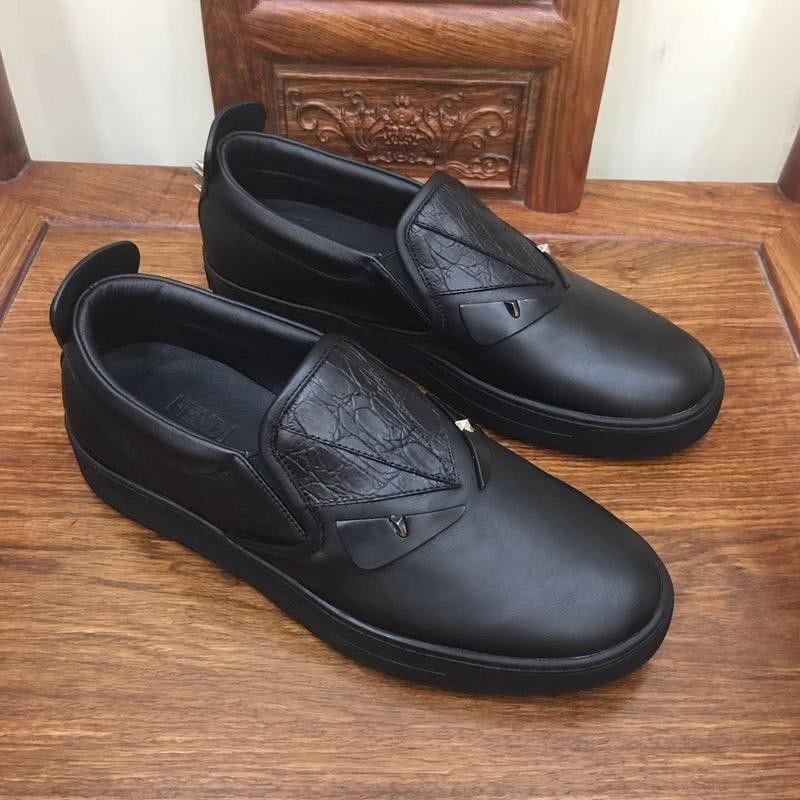 Fendi Slip-on Leather All Black Men 4