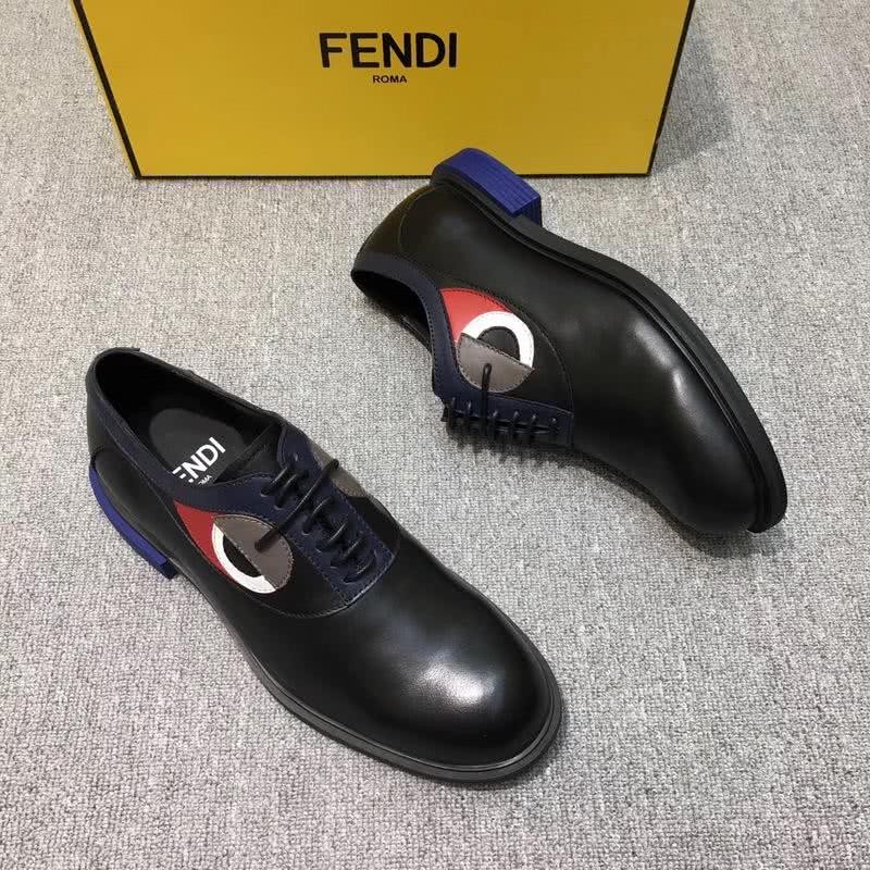 Fendi Lace-ups Calf Leather Black Red Grey Blue Men 7