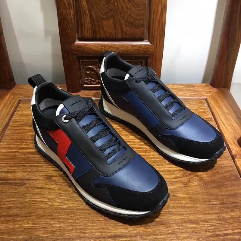 Fendi Sneakers Leather Navy Black Red Men 4