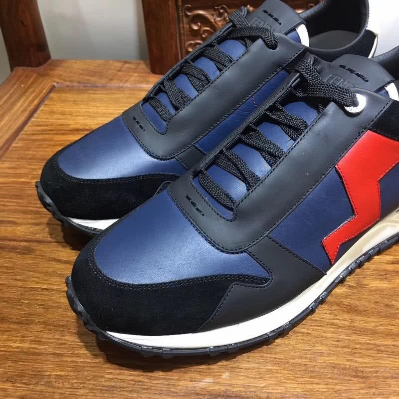 Fendi Sneakers Leather Navy Black Red Men 9