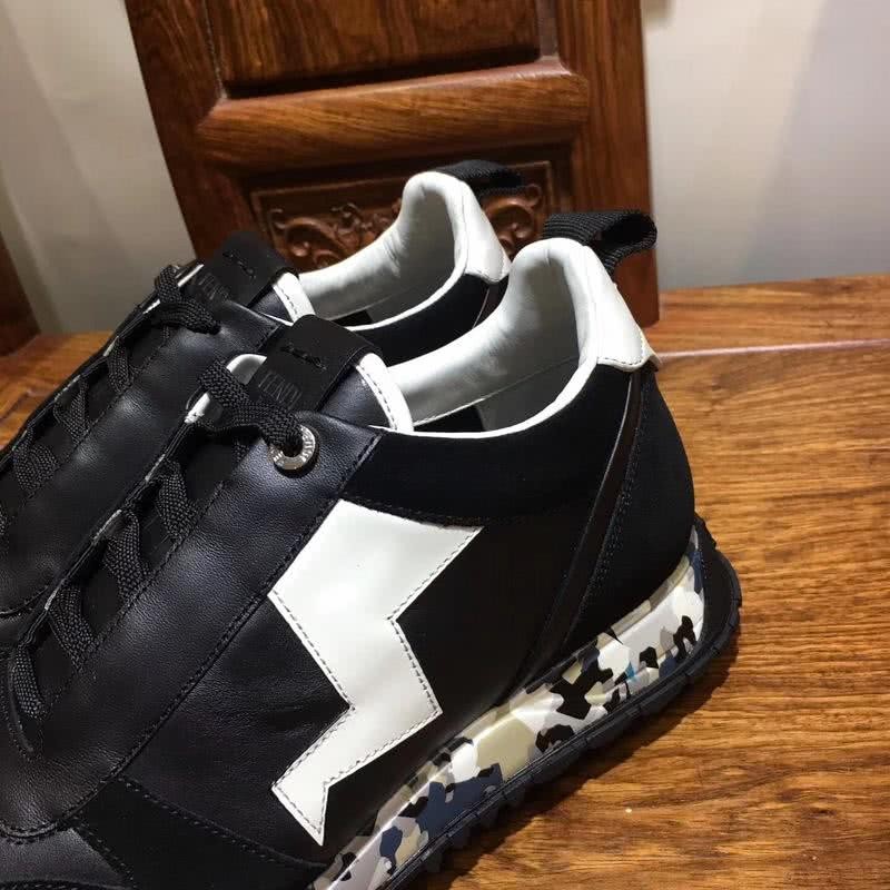 Fendi Sneakers Leather Black White Men 5
