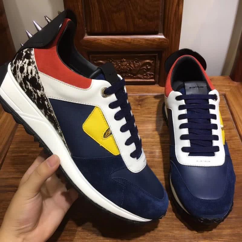 Fendi Sneakers Navy White Yellow Red Men 9