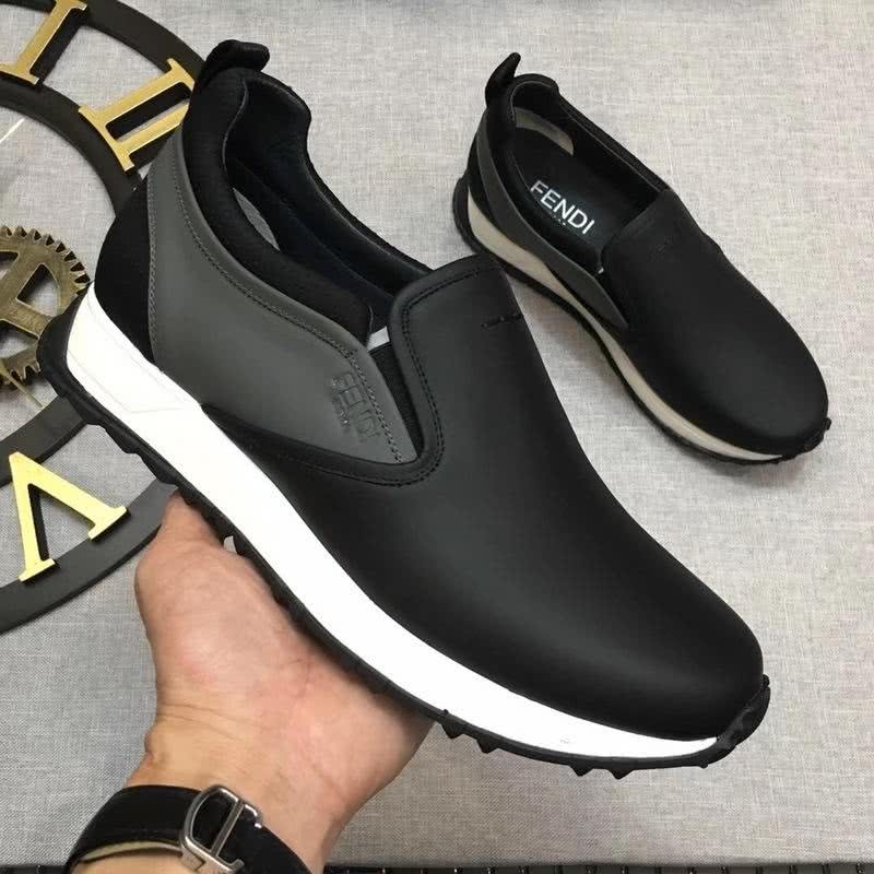 Fendi Sneakers Black White Sole Men 5