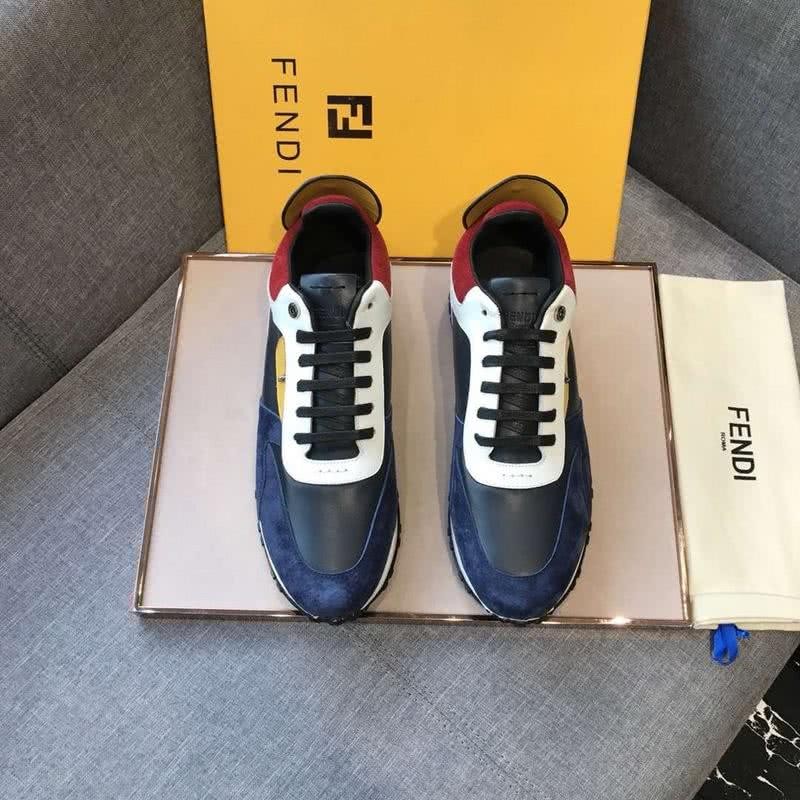 Fendi Sneakers Rivets Blue Black White Yellow Men 1