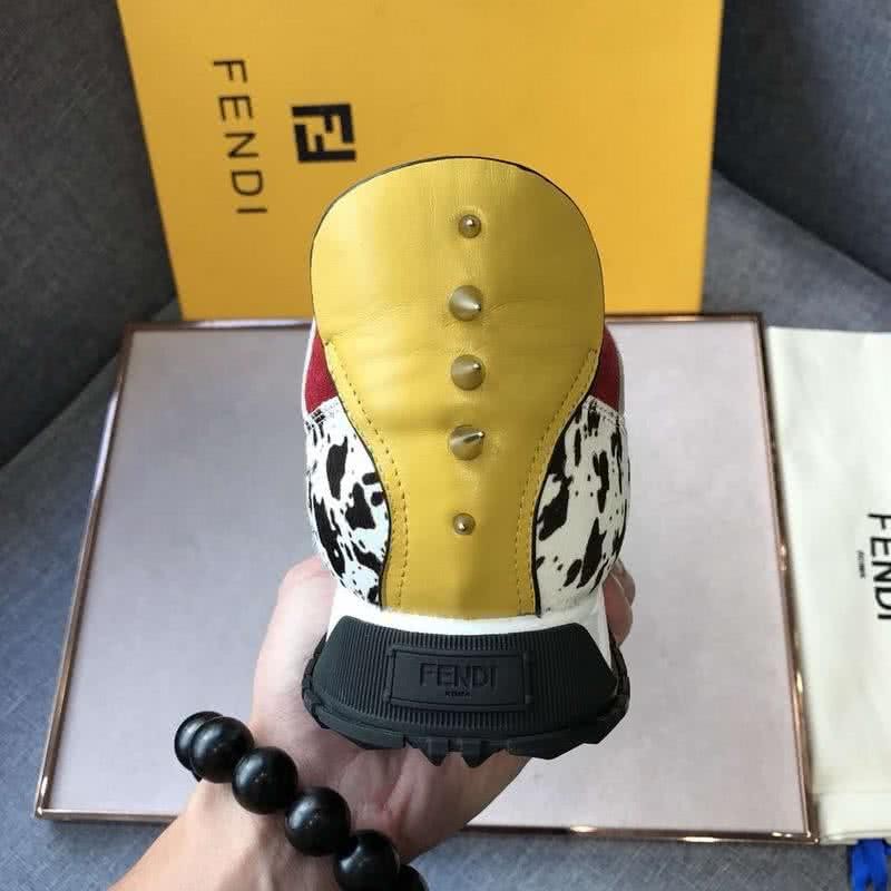 Fendi Sneakers Rivets Blue Black White Yellow Men 8