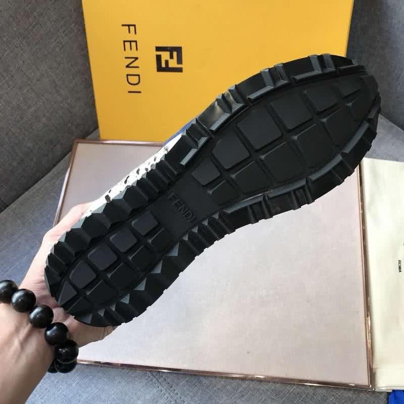 Fendi Sneakers Rivets Blue Black White Yellow Men 9