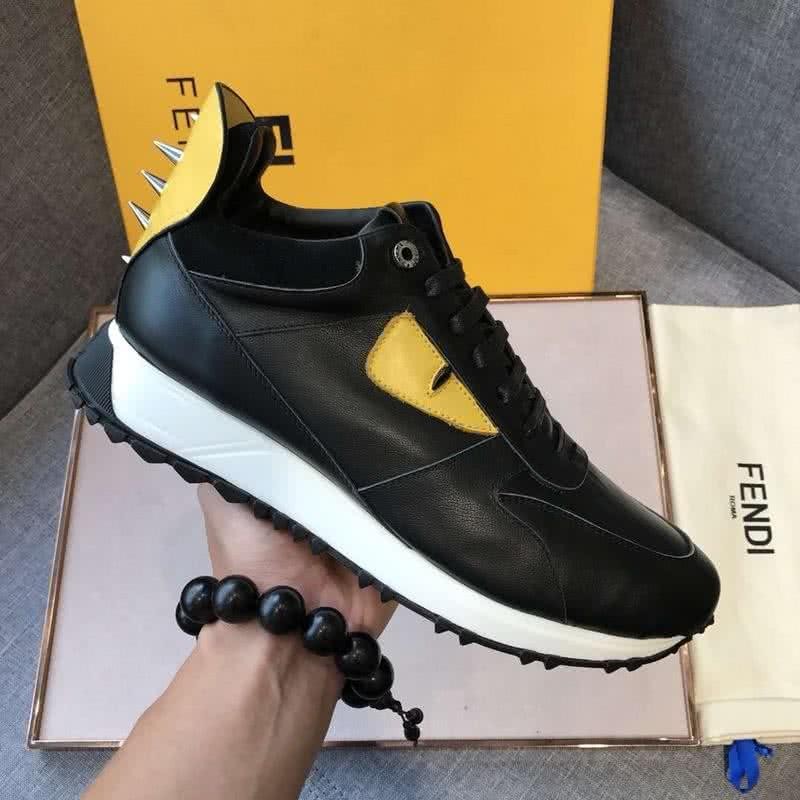 Fendi Sneakers Rivets Monster Black Yellow Men 4
