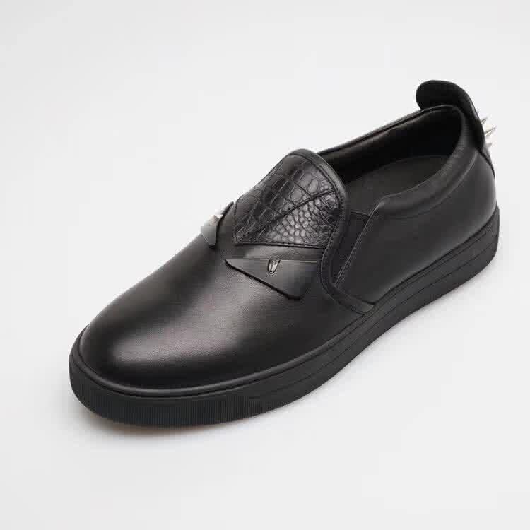 Fendi Sneakers Real Leather Monster All Black Men 3