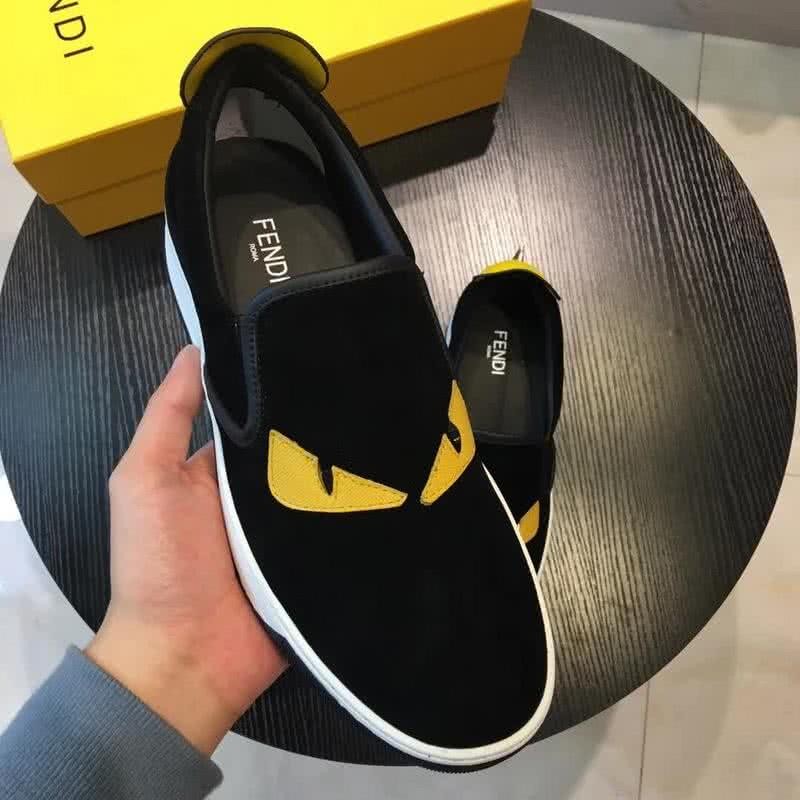 Fendi Sneakers Monster Black Yellow Upper White Sole Men 3