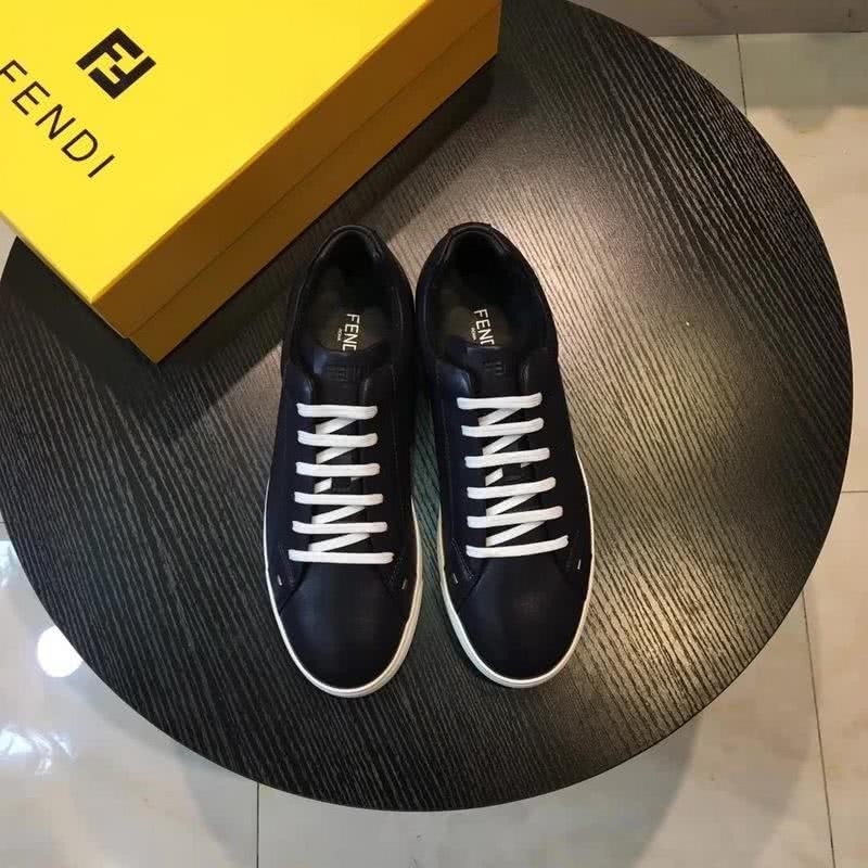 Fendi Sneakers Leather Black Upper White Shoelaces And Sole Men 2