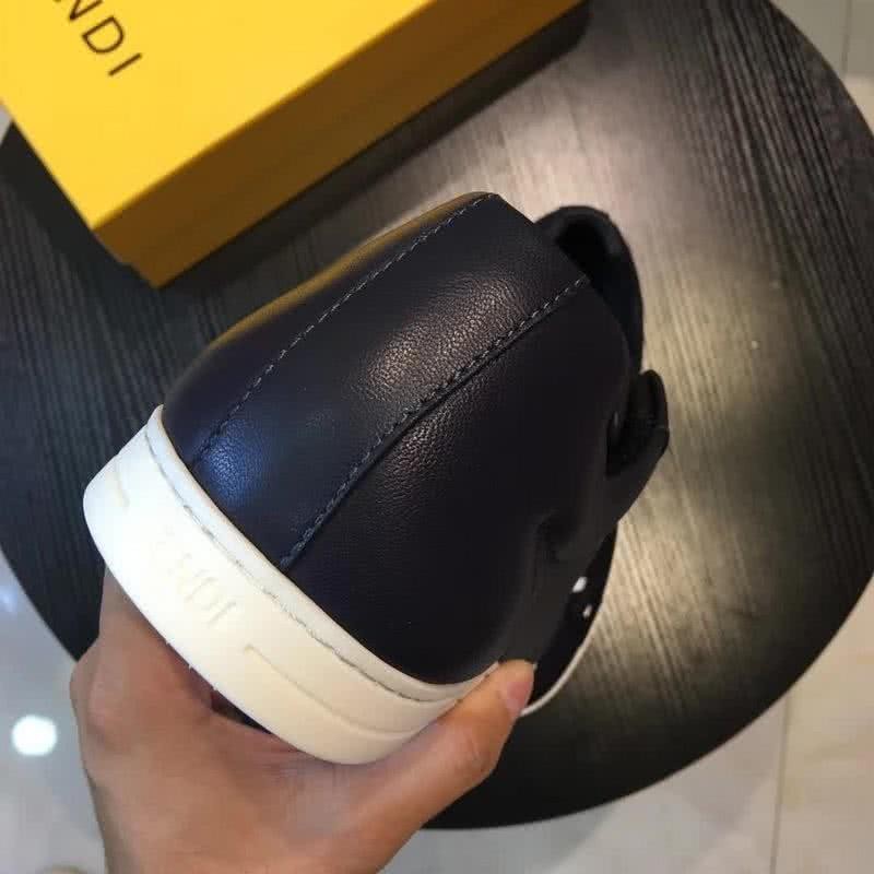 Fendi Sneakers Leather Black Upper White Shoelaces And Sole Men 5