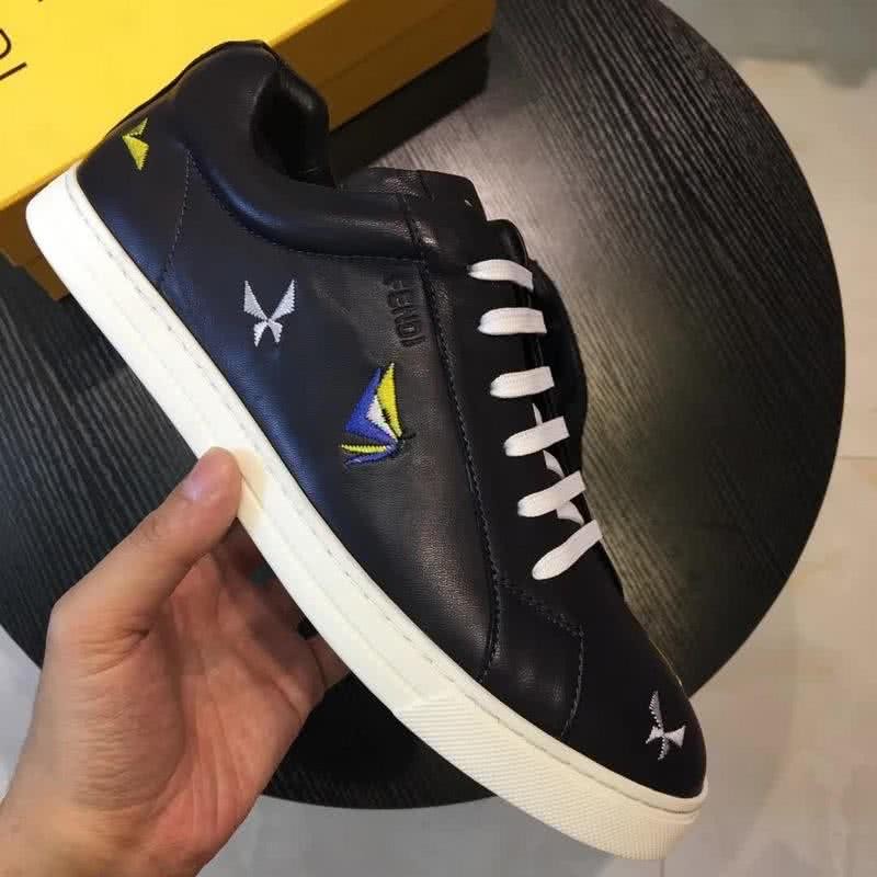Fendi Sneakers Embroidery Black Upper White Sole Men 4