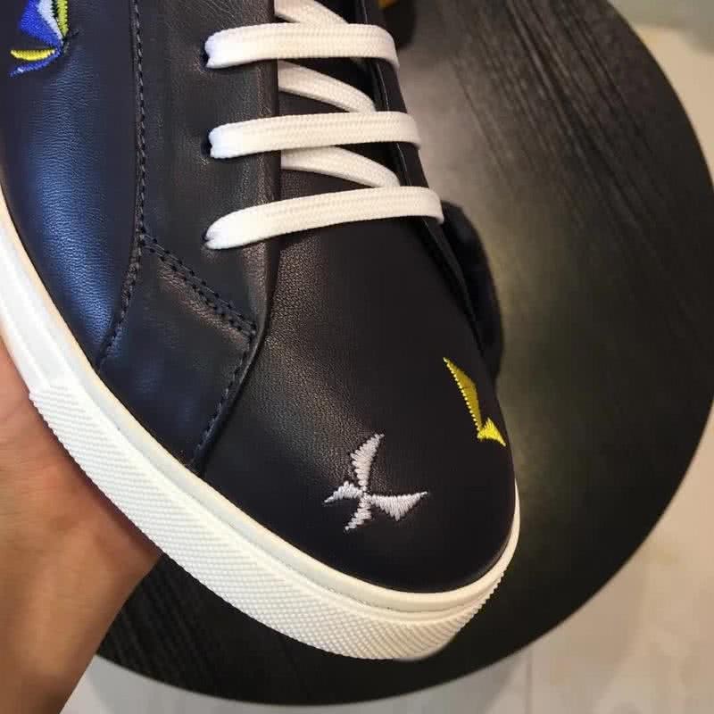 Fendi Sneakers Embroidery Black Upper White Sole Men 7