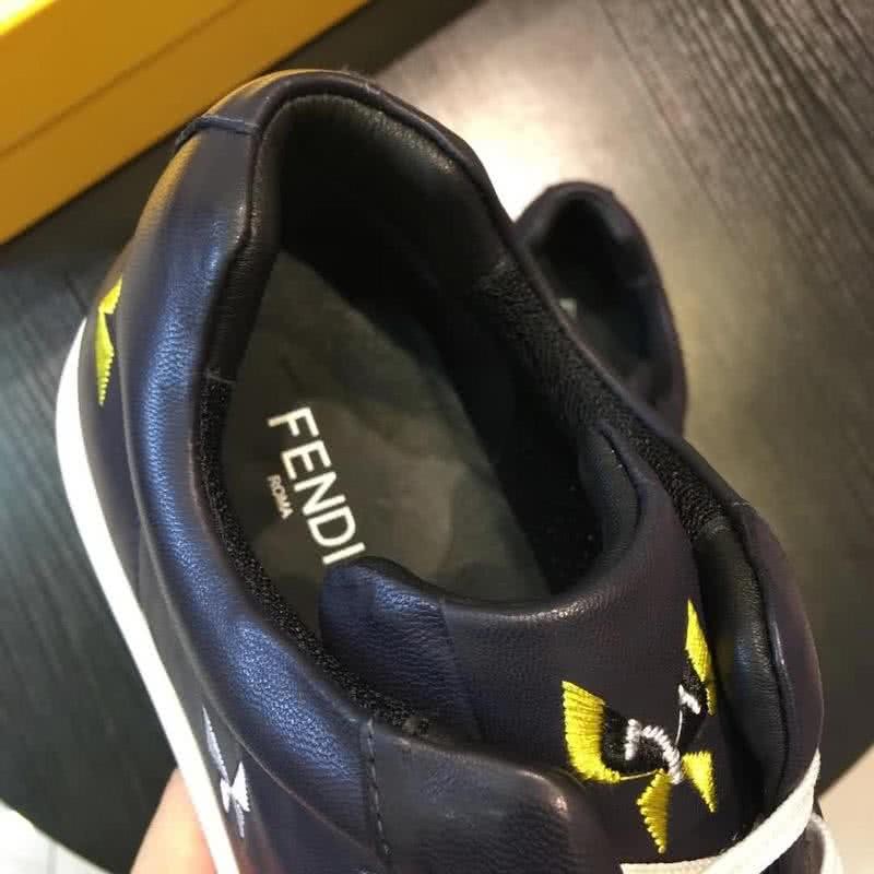 Fendi Sneakers Embroidery Black Upper White Sole Men 8
