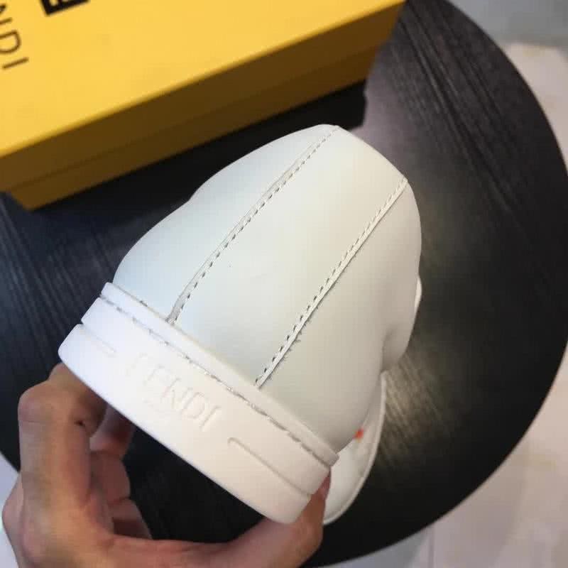 Fendi Sneakers Orange Shoelaces White Men 5
