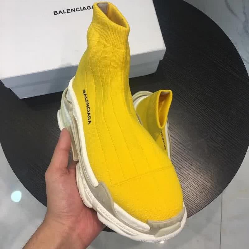 Balenciaga Speed Sock Boots Yellow White Men Women 3
