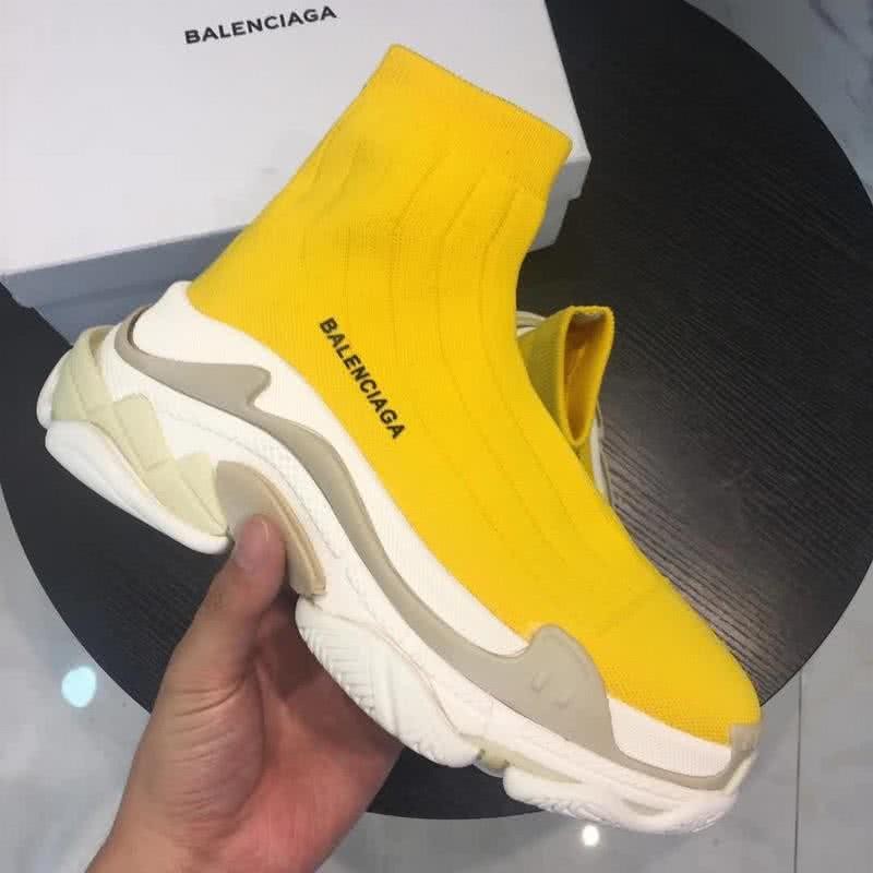 Balenciaga Speed Sock Boots Yellow White Men Women 4