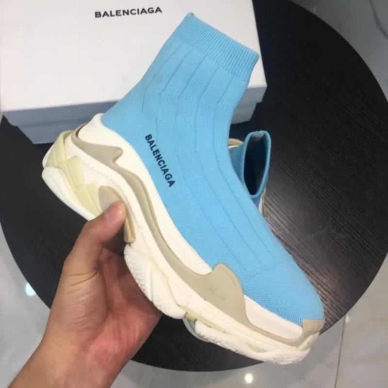 Balenciaga Speed Sock Boots Sky Blue White Men Women 4