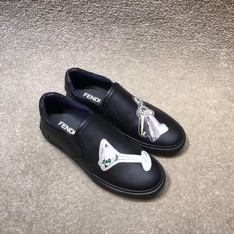 Fendi Sneakers Leather Painting Black Men 2