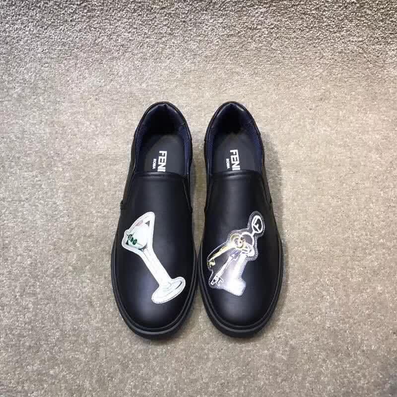 Fendi Sneakers Leather Painting Black Men 3